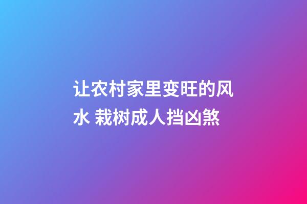 让农村家里变旺的风水 栽树成人挡凶煞